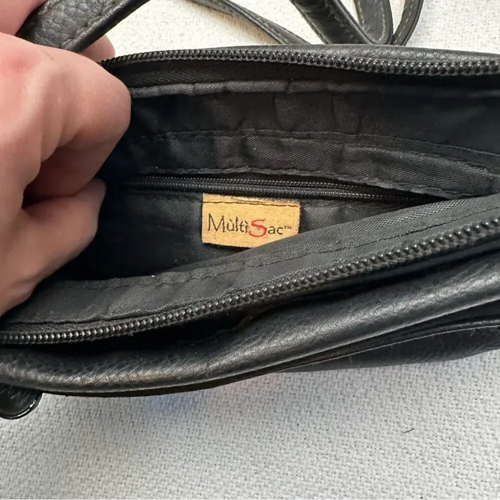 MultiSac faux leather black crossbody purse - Picture 5 of 8